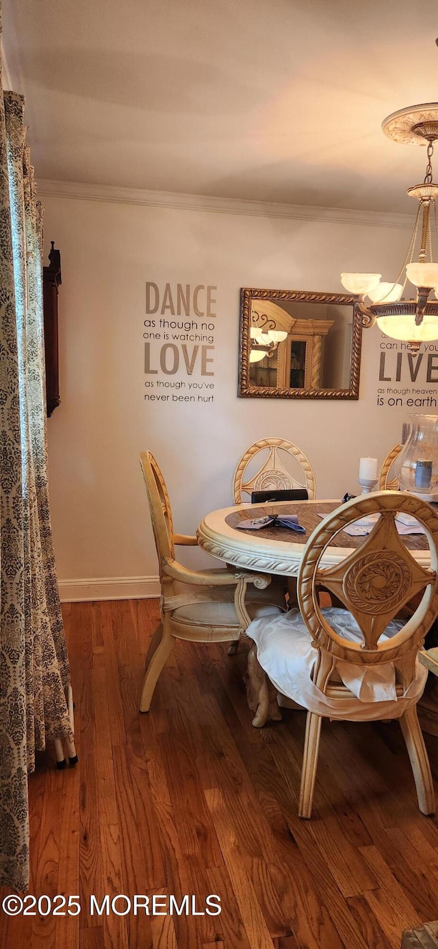95 Gravel Hill Spotswood Rd, Monroe, NJ 08831 - dining area with crown molding, wood finished floors, and a chandelier