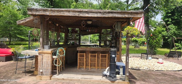 95 Gravel Hill Spotswood Rd, Monroe, NJ 08831 - view of patio featuring a gazebo and view of wooded area