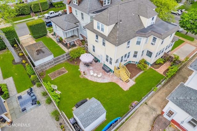 aerial view of residential area