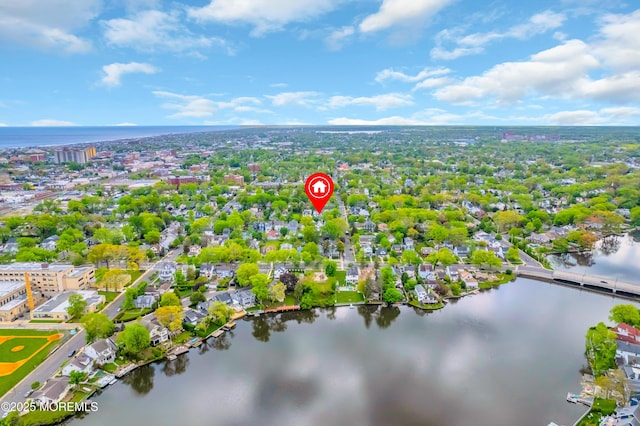 drone / aerial view of a nearby body of water