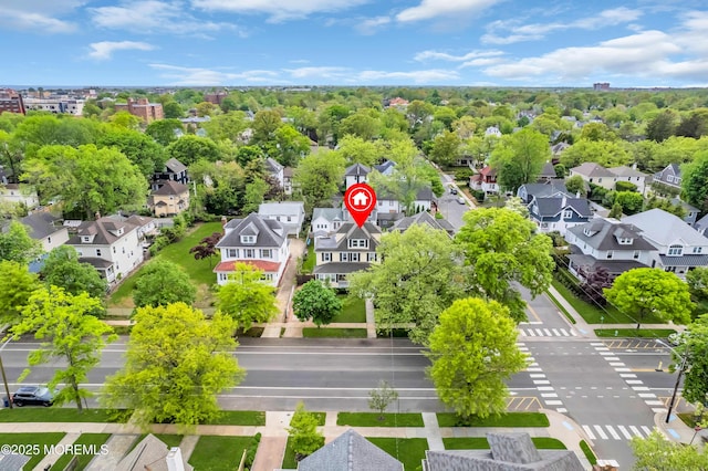 aerial view of residential area