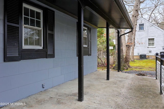 view of patio / terrace featuring central AC unit