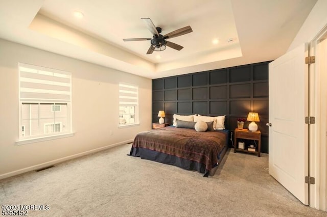 2206 Evans Ln, Middletown, NJ 07748 - bedroom with a raised ceiling, visible vents, and light colored carpet