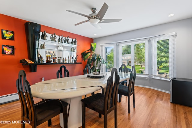 19 Dartmoor Dr, Manalapan, NJ 07726 - dining space featuring wood finished floors, a ceiling fan, recessed lighting, and baseboards