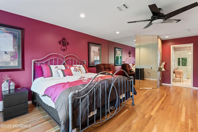 19 Dartmoor Dr, Manalapan, NJ 07726 - bedroom with wood finished floors, recessed lighting, baseboards, and a ceiling fan