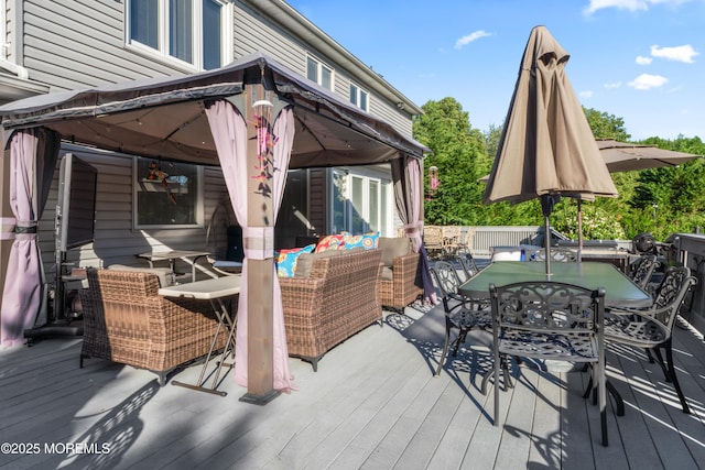 19 Dartmoor Dr, Manalapan, NJ 07726 - deck featuring outdoor dining space and a gazebo