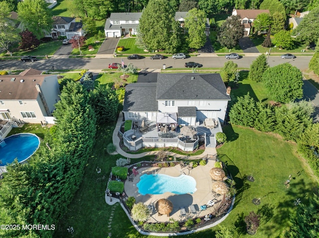 19 Dartmoor Dr, Manalapan, NJ 07726 - aerial view of residential area with a pool
