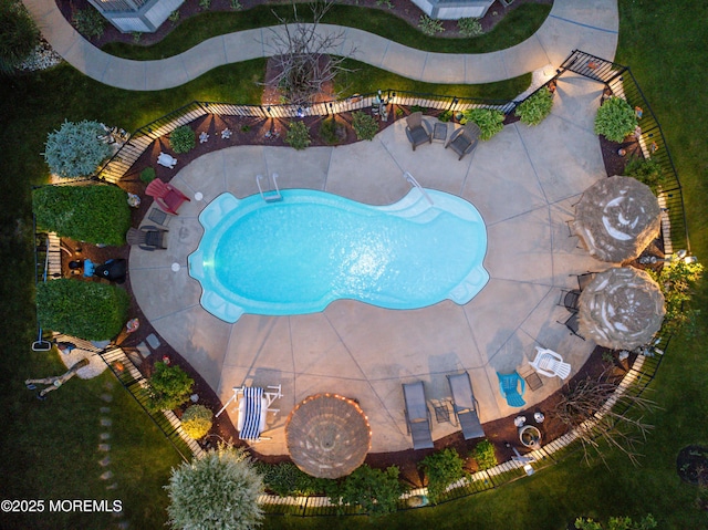 19 Dartmoor Dr, Manalapan, NJ 07726 - aerial overview of property's location with a pool area