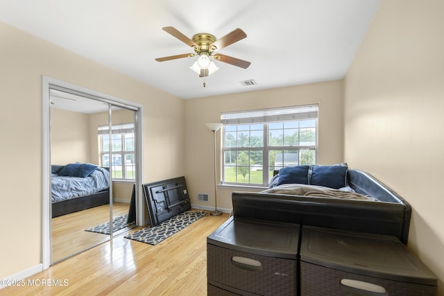 1 Skylark Dr, Jackson, NJ 08527 - bedroom featuring light wood-style floors, ceiling fan, and a closet