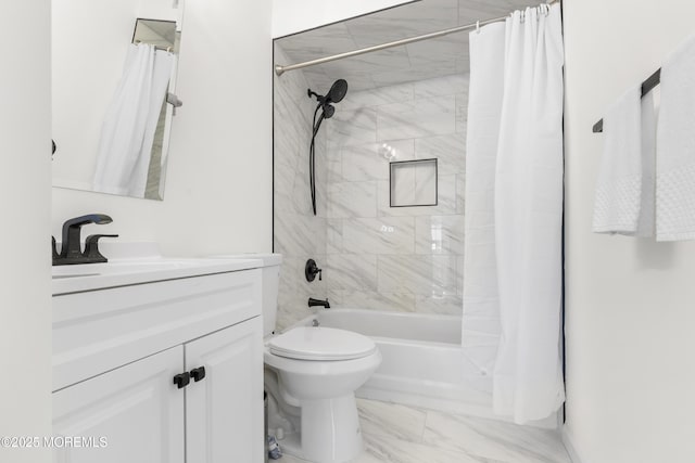 1 Skylark Dr, Jackson, NJ 08527 - full bath with marble look tiles, vanity, and shower / bath combination with curtain