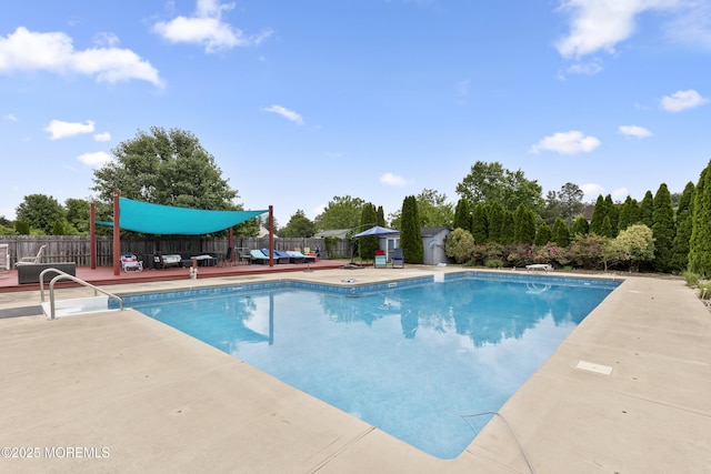 1 Skylark Dr, Jackson, NJ 08527 - view of swimming pool with a fenced backyard, a patio area, a diving board, and a wooden deck