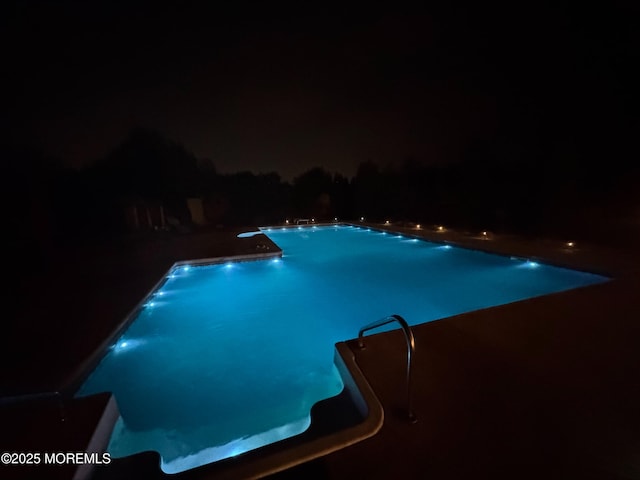 1 Skylark Dr, Jackson, NJ 08527 - pool at night featuring an outdoor pool