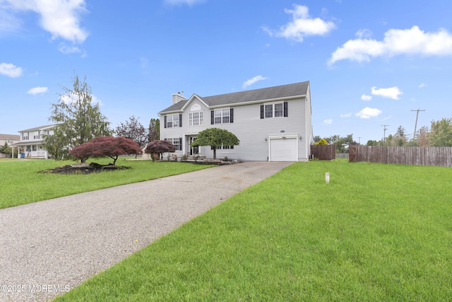 1 Skylark Dr, Jackson, NJ 08527 - colonial-style house featuring concrete driveway, a garage, and a chimney