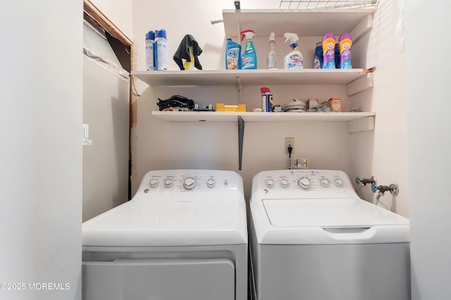washroom featuring separate washer and dryer