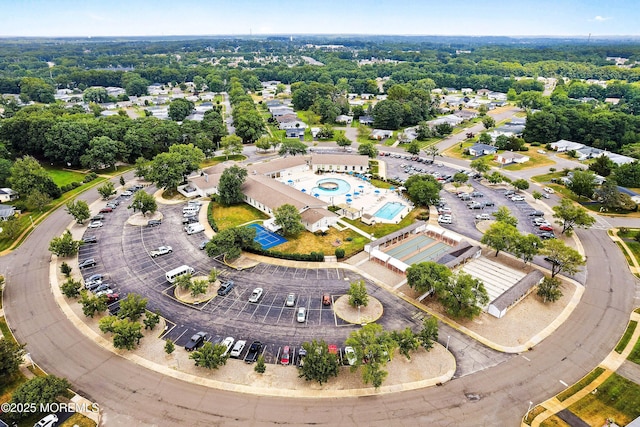 bird's eye view of a pool