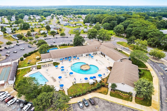 bird's eye view of a pool