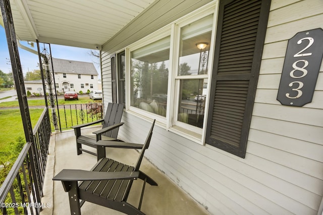 exterior space with covered porch