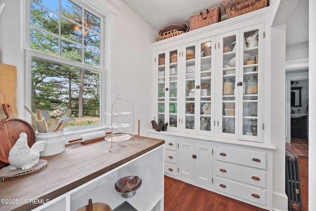 interior space with wood finished floors