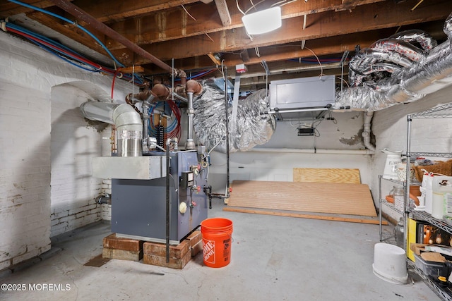 utility room with a heating unit