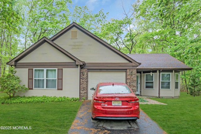 578 Petunia Ln N, Whiting, NJ 08759 - single story home with an attached garage, a front yard, brick siding, and asphalt driveway