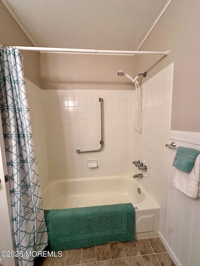 1 Lagos Ct, Toms River, NJ 08757 - full bathroom featuring shower / bath combo with shower curtain and tile patterned flooring