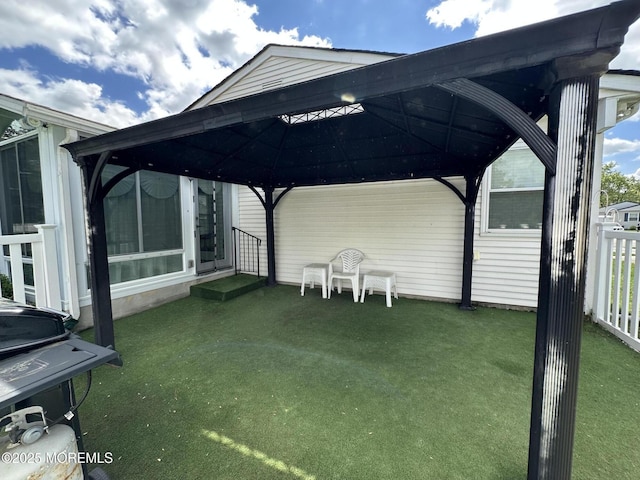 1 Lagos Ct, Toms River, NJ 08757 - view of vehicle parking featuring a gazebo and entry steps