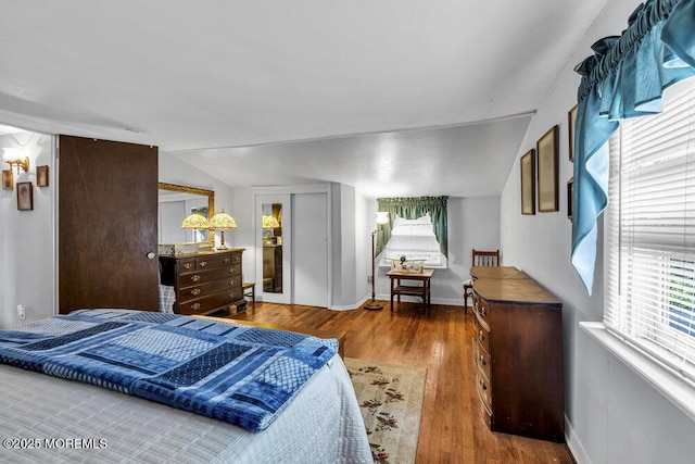 1601 Chestnut Ave, Ocean Twp, NJ 07712 - bedroom featuring wood finished floors, vaulted ceiling, and baseboards