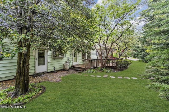 1601 Chestnut Ave, Ocean Twp, NJ 07712 - view of green lawn featuring a deck