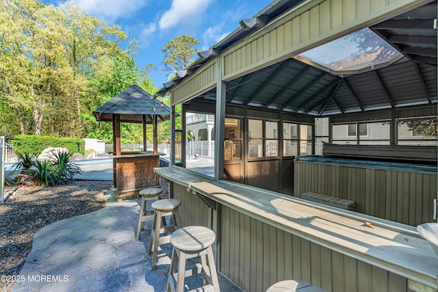 view of patio / terrace featuring a gazebo