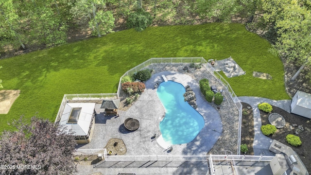 bird's eye view of a pool area