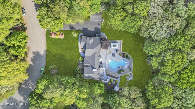 bird's eye view of a pool area