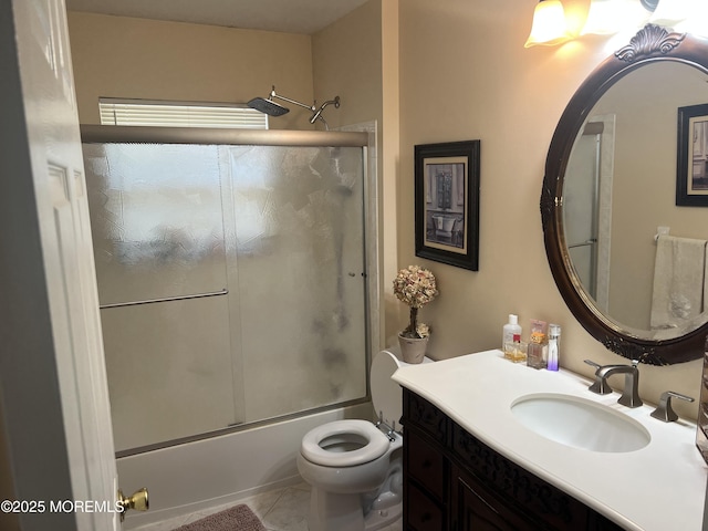 27 Stonehenge Ct, Jackson, NJ 08527 - bathroom with enclosed tub / shower combo, vanity, toilet, and tile patterned floors