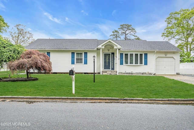 1012 Bismarck St, Toms River, NJ 08757 - ranch-style home with a garage, a front lawn, driveway, and entry steps