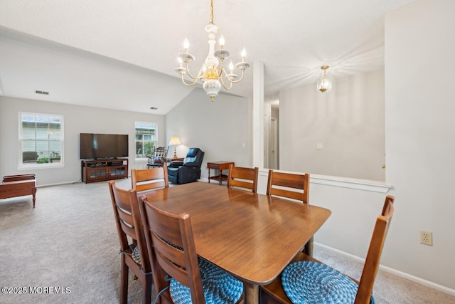 119 Morning Glory, Whiting, NJ 08759 - dining room featuring a chandelier, carpet floors, and baseboards