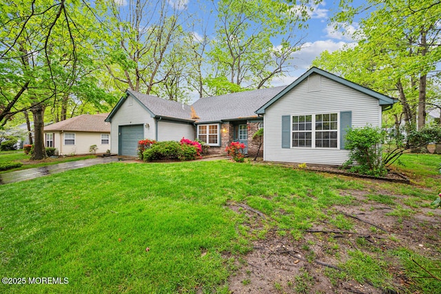 119 Morning Glory, Whiting, NJ 08759 - ranch-style house with a garage, asphalt driveway, a front yard, and a shingled roof