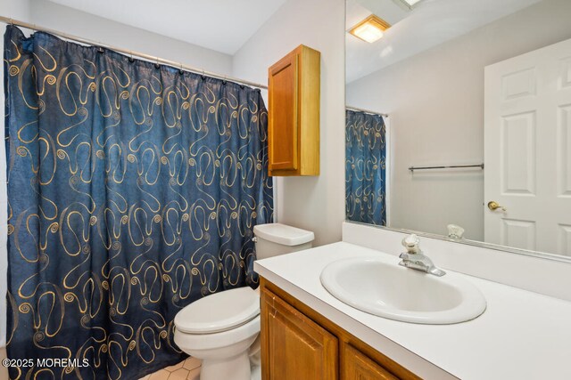 119 Morning Glory, Whiting, NJ 08759 - full bathroom with toilet, vanity, tile patterned flooring, and a shower with curtain