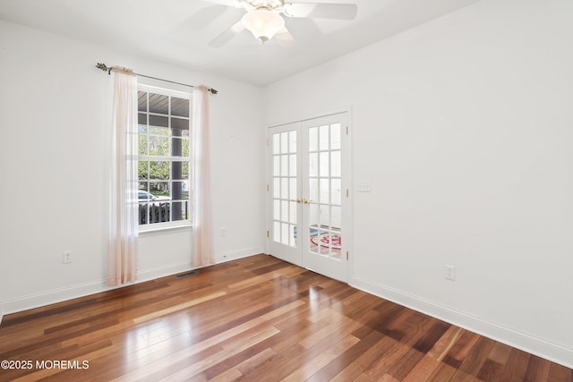 55 Freedom Hills Dr, Barnegat, NJ 08005 - unfurnished room featuring french doors, wood finished floors, a ceiling fan, and baseboards