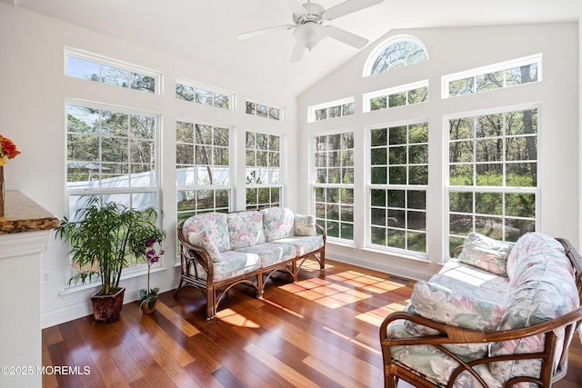 55 Freedom Hills Dr, Barnegat, NJ 08005 - sunroom featuring wood-type flooring and high vaulted ceiling