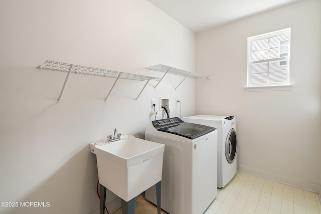 55 Freedom Hills Dr, Barnegat, NJ 08005 - laundry area featuring washing machine and clothes dryer and baseboards
