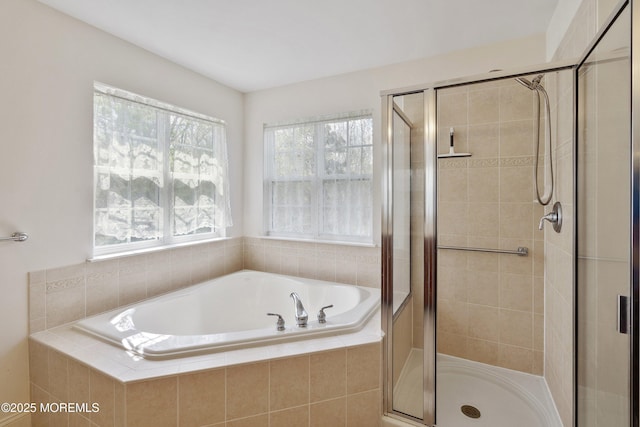 55 Freedom Hills Dr, Barnegat, NJ 08005 - bathroom with a garden tub and a stall shower