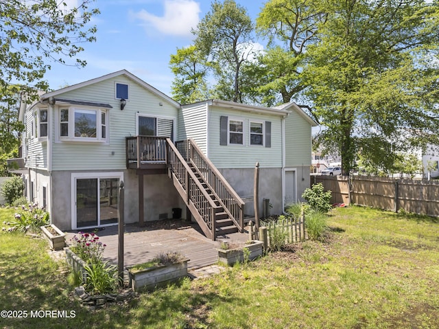 81 Bay View Dr, Brick, NJ 08723 - back of house featuring a wooden deck and stairway