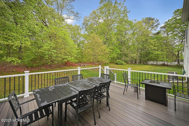 8 Sugar Pine Dr, Jackson, NJ 08527 - deck with outdoor dining space and a lawn