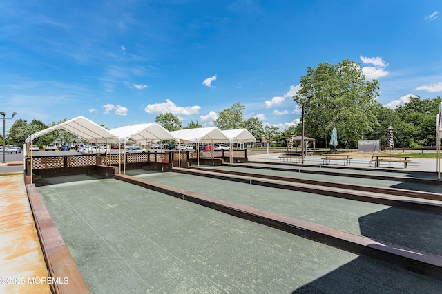 view of community featuring a bocce ball area