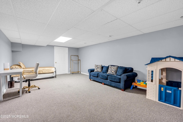 352 Meadowood Rd, Jackson, NJ 08527 - carpeted living room featuring a paneled ceiling