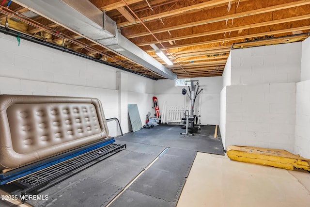 352 Meadowood Rd, Jackson, NJ 08527 - workout room featuring concrete block wall