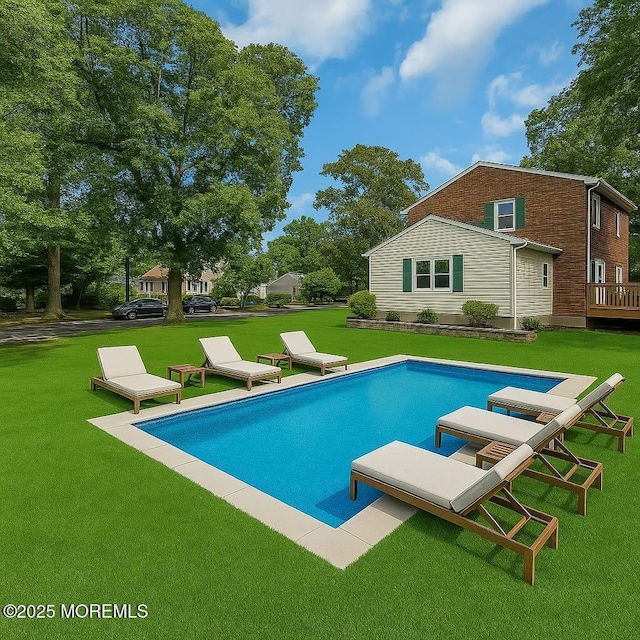 221 Harrison Ave, Oakhurst, NJ 07755 - view of pool with a yard