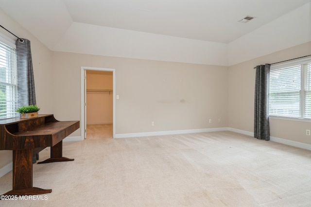 476 Birch Bark Dr, Brick, NJ 08723 - unfurnished bedroom with light colored carpet, lofted ceiling, a spacious closet, and baseboards