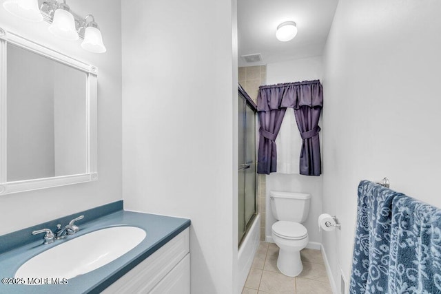 22 Orchard Ct, Howell, NJ 07731 - bathroom featuring toilet, tile patterned floors, vanity, and enclosed tub / shower combo