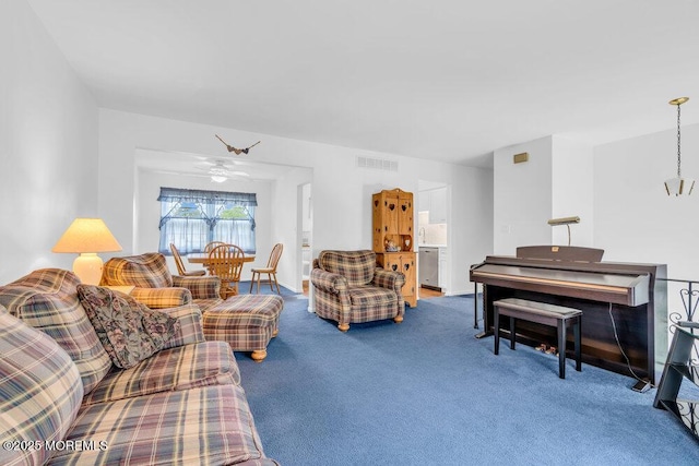 22 Orchard Ct, Howell, NJ 07731 - living room featuring carpet floors and a ceiling fan
