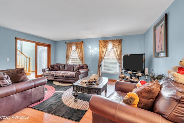 living room featuring wood finished floors